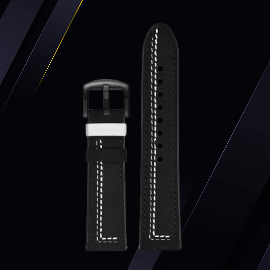 Black & White Leather Strap