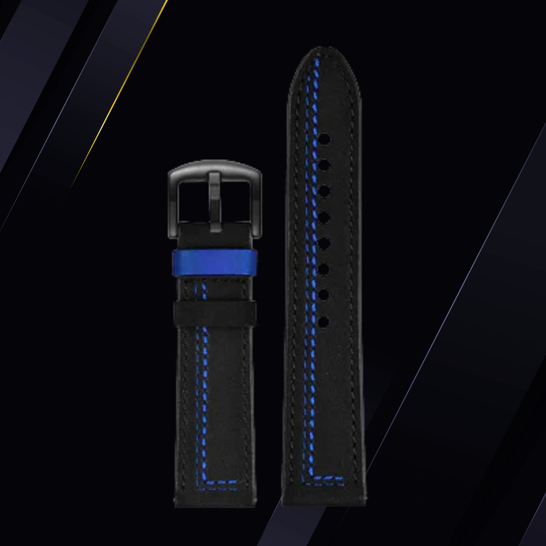 Black & Blue Leather Strap